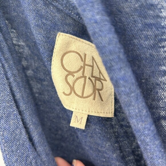 NWT CHASER Heather Blue Faux Wrap Spaghetti Strap Jersey Maxi Dress Size Medium - Picture 5 of 5